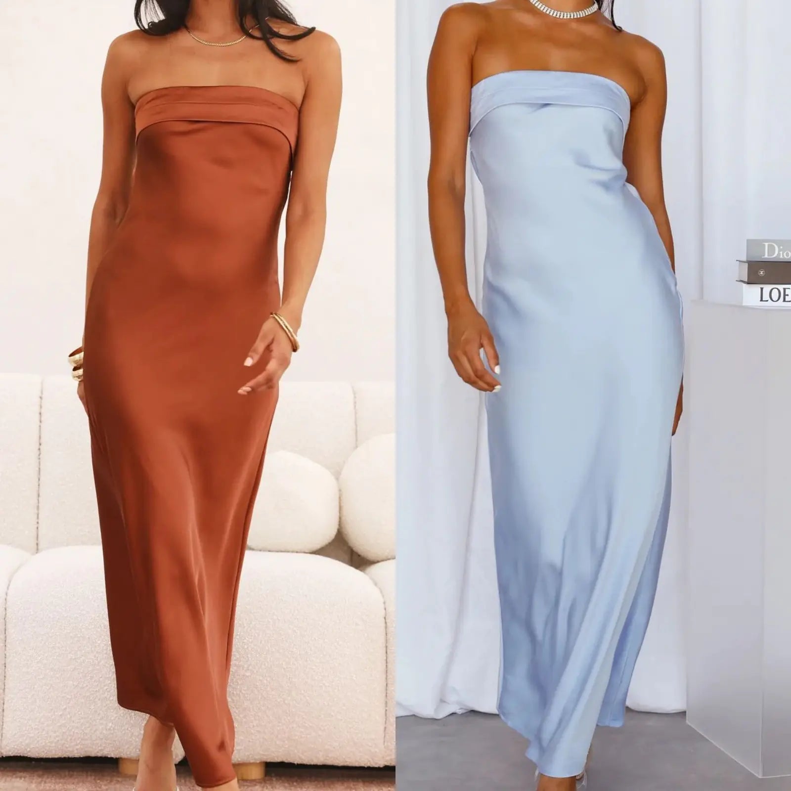 Summer Women’s Solid Color Backless Knit Dress