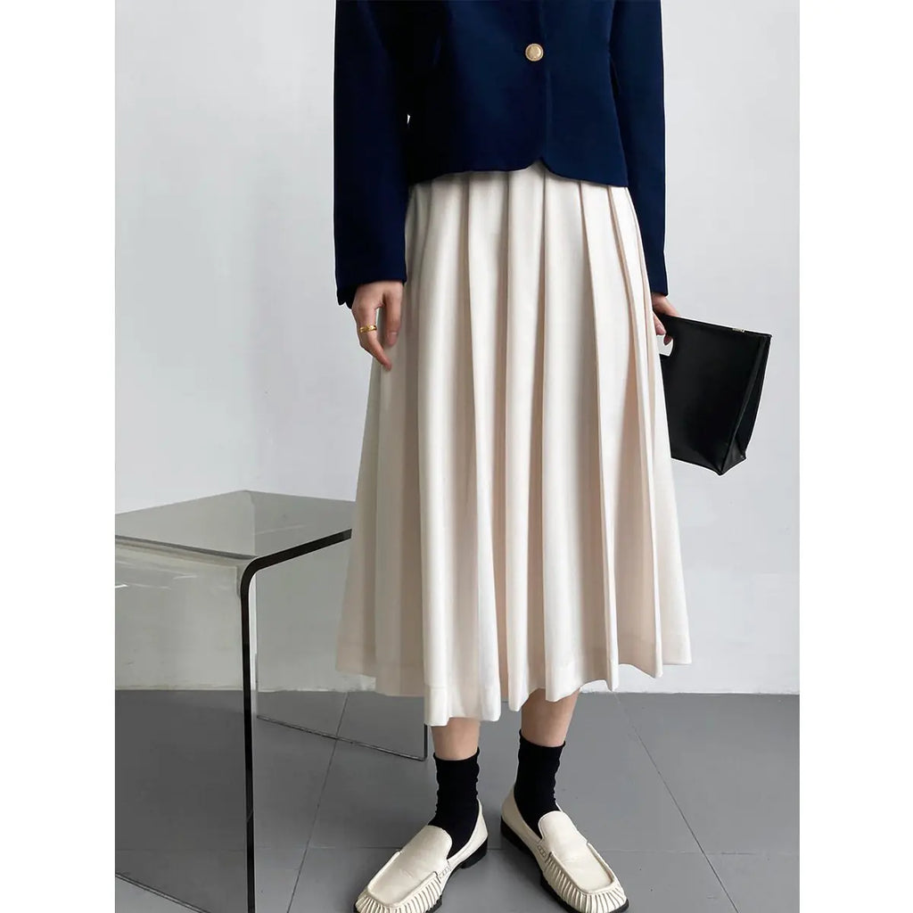Draped High Waist Pleated Skirt