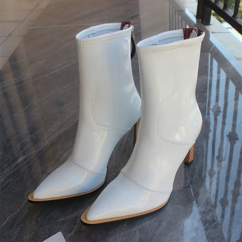 Leather Ankle Boots with Zipper