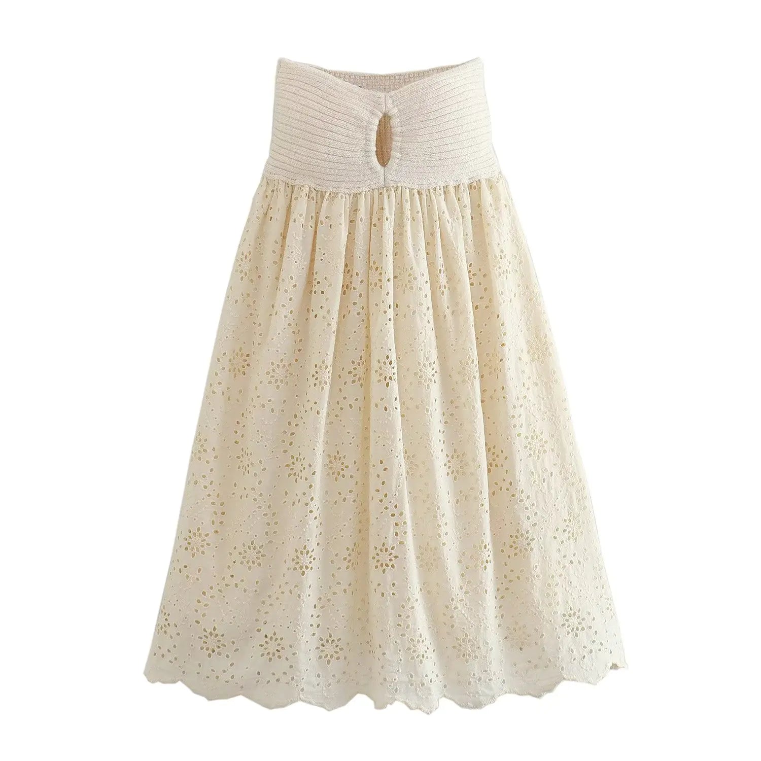 2025 Summer Women's Fashion Embroidered Knit Dress