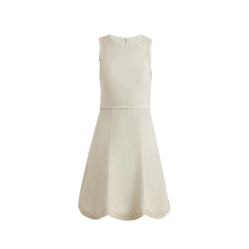 Summer Sleeveless Knit Dress with Studded Design