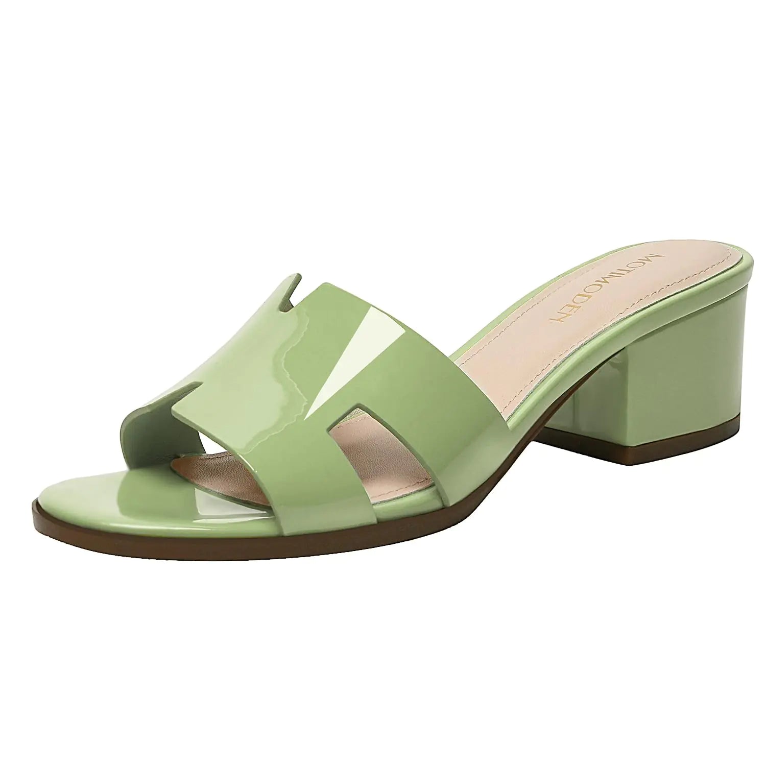 Womens Chunky Open Block Heels
