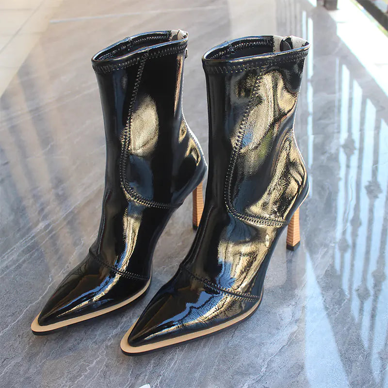 Leather Ankle Boots with Zipper