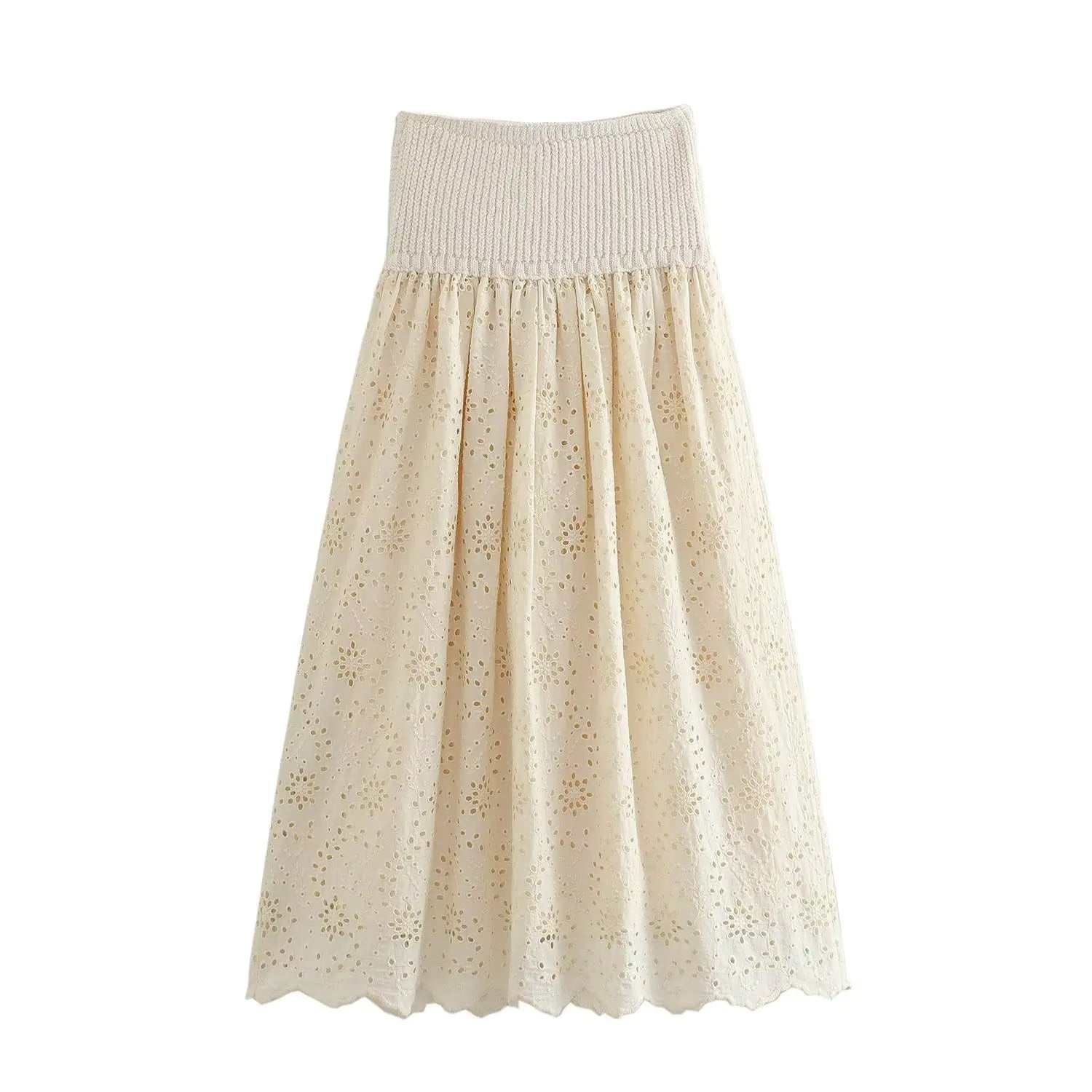 2025 Summer Women's Fashion Embroidered Knit Dress